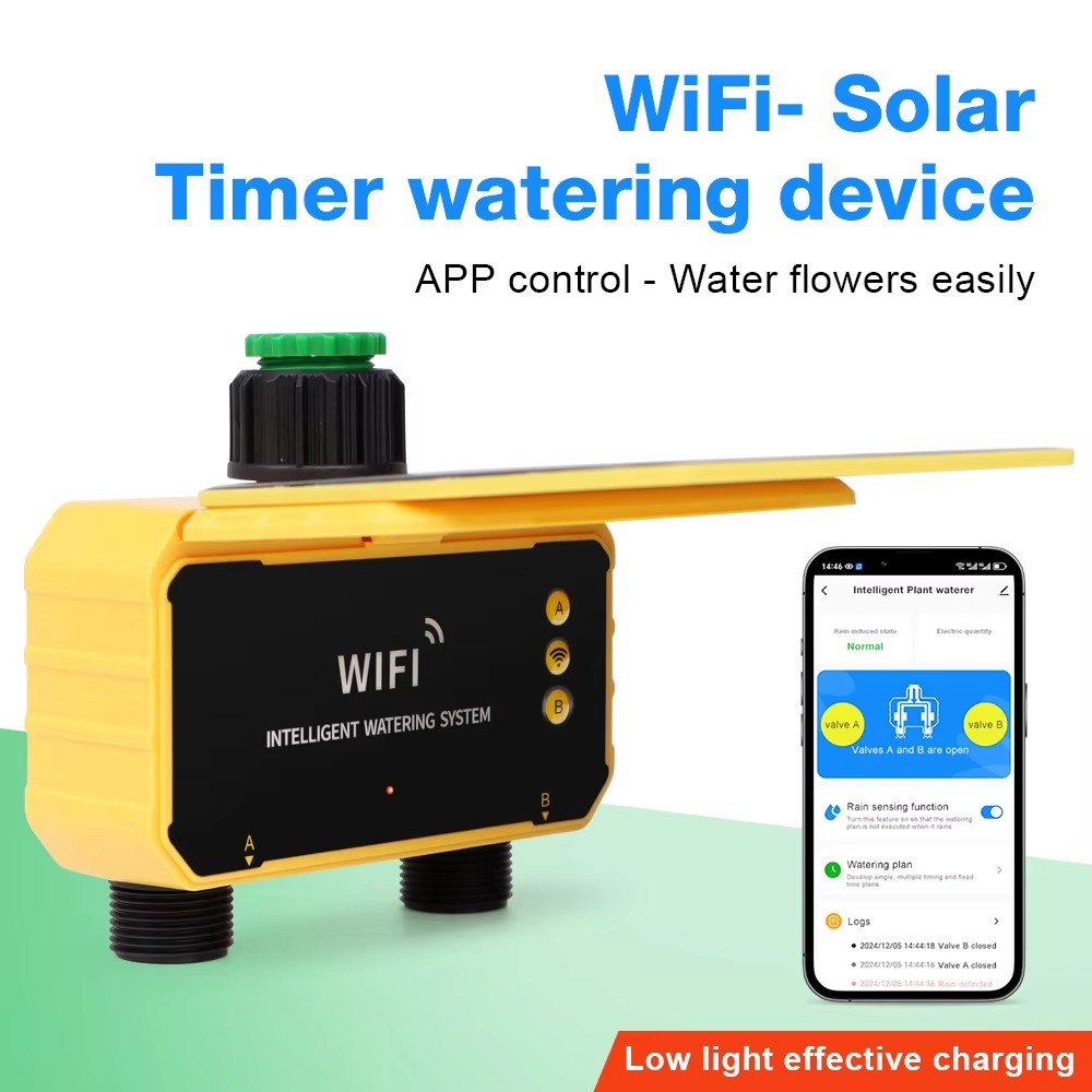Smart Garden Water Timer - 1/2 Outlets WIFI Solar Irrigation Timing