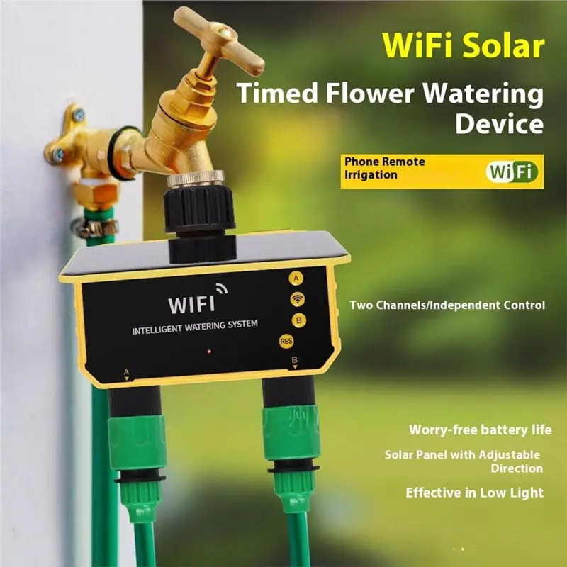 1/2 Outlets WIFI Solar Irrigat - Smart Garden Water Timer 评论和价格