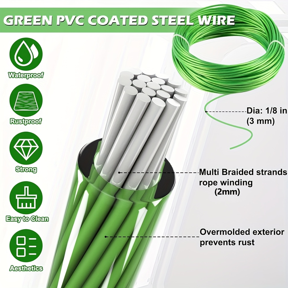 1/8 Inch (3mm Diameter) Green  - Smart Garden Fence 评论和价格