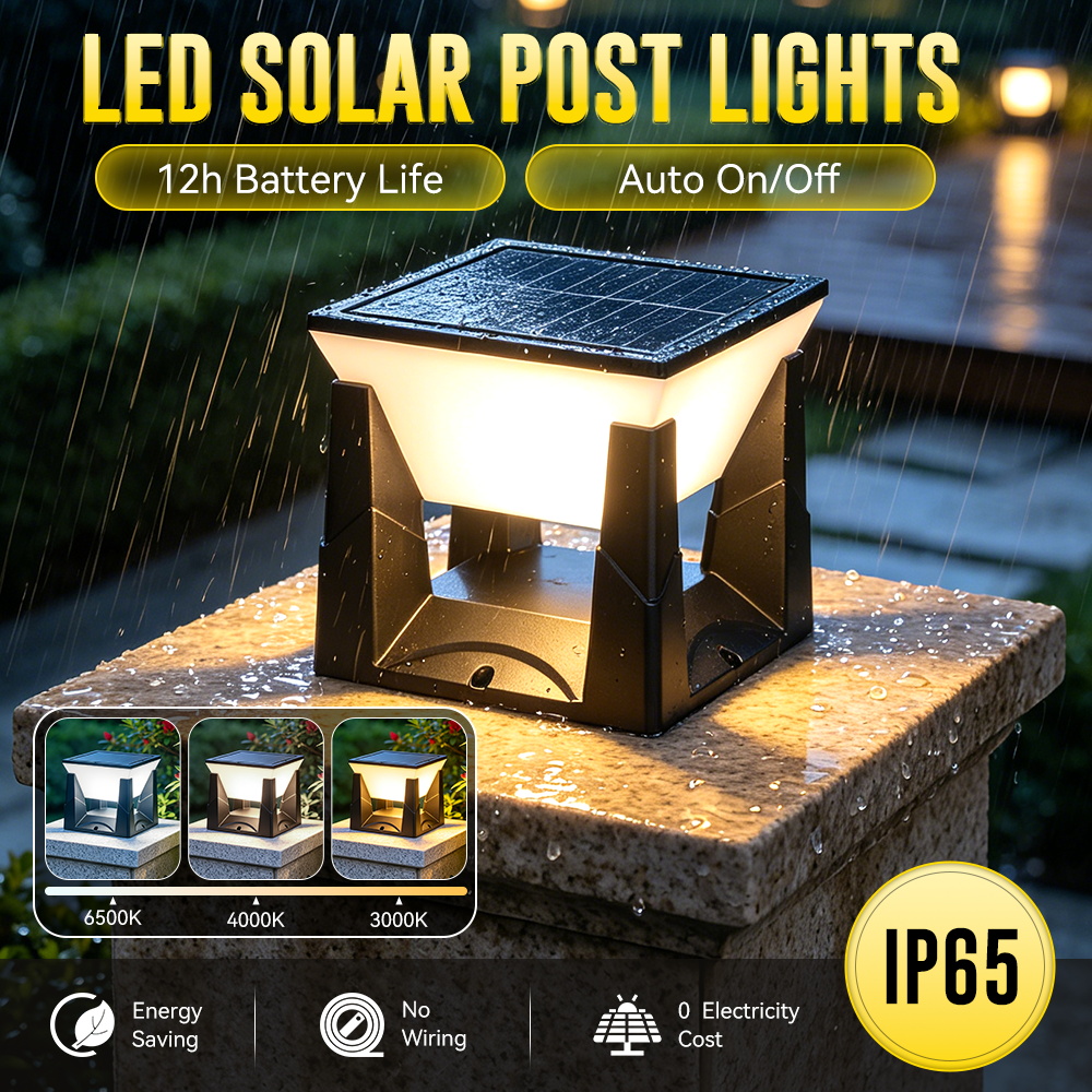 3-Color Solar Post Light IP65  - Smart Garden Fence 评论和价格