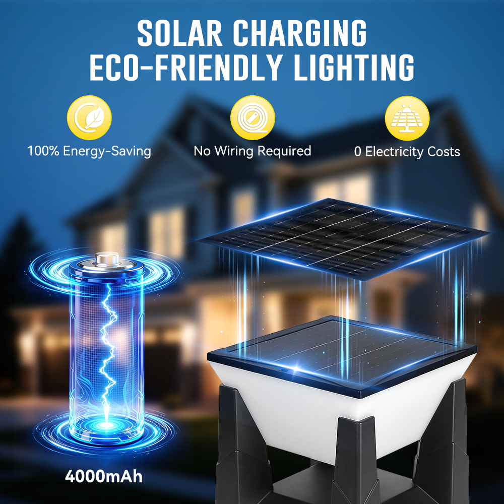 3-Color Solar Post Light IP65  - Smart Garden Fence 评论和价格