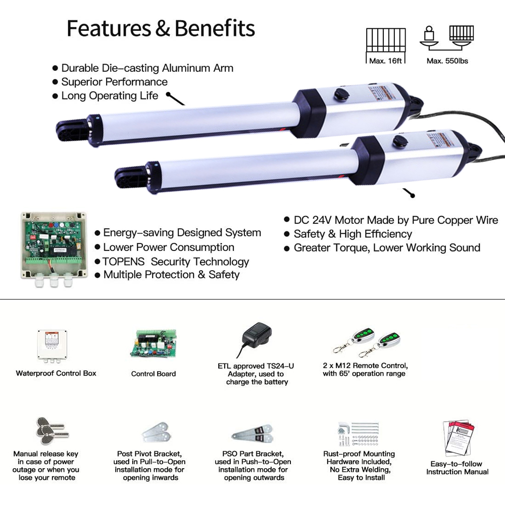 MK702 200KG Auto Swing Gate Op - Smart Garden Gate 评论和价格